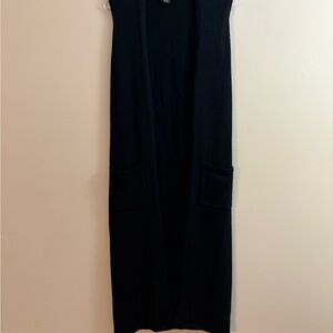 Lafayette Black Sleeveless Long Cardigan